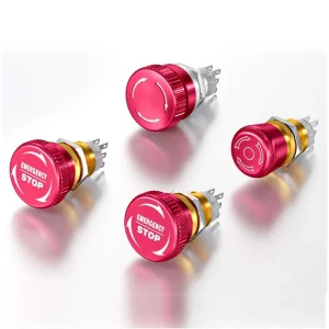 Metal Emergency Stop Button 16mm/19mm/22mm Scram Safety E stop Panic Push Button Switch