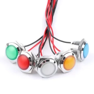 Metal Indicator LED16mm Signal Light Dustproof with Line Indicator Two color Light 12v24v220v