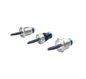 Metal Selector Switch 3 Position Key Operated Self Locking Waterproof IP65 Rotary Key Lock Switch for Industrial Control