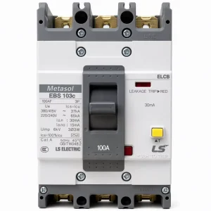 Metasol EBS103c ELCB Earth Leakage Circuit Breaker 100A 30mA 3P 4P 37kA S Type CE CB IEC60947