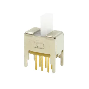 Micro Miniature White Headed Vertical Electronic Toggle Switch 2 Way Gold Plating Slide Switches