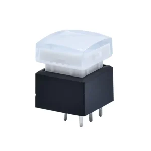 Micro PCB Reset Push Button Tact Switch with RGB LED Illuminated 15*15×18.3mm 5 Pin Dip 12V Tactile Button Momentary Switch