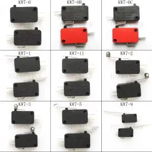 Micro Switch 16mm x 28mm Limit Switch 3 Pin 2 Pin 15A 250V AC KW7 Series Switch On Off