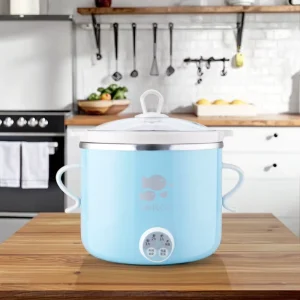 Mini 0.8L Household Automatic Slow Cooker with Tempered Glass Lid Digital Timer Control Keep Warm Sous Vide Function Electric