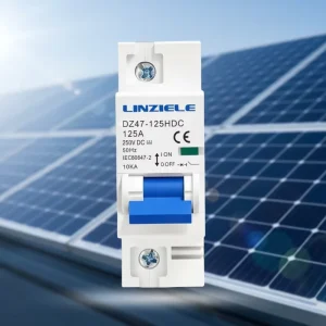 Mini 125A DC Circuit Breaker 1P 250V DC Solar Panel Battery Protector DZ47 MCB CE for Industrial Household Use 10kA