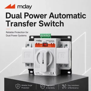 Mini ATS Compact Automatic Transfer Switch 2P 63A 100A Dual Power Transfer Switch Molded Case Transfer Switch
