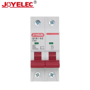 Mini Circuit Breaker QYB1-63 2P AC MCB 4.5KA to 6KA AC 400V Miniature Circuit Breaker 1P 2P 3P 4Pole