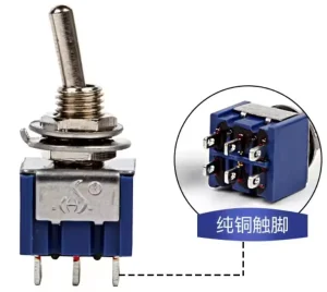 Mini MTS-203 Toggle Switches 6A 125V 6 Pins 3 Position ON OFF ON Latching Switch Power Conctrol