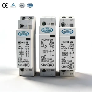 Mini Modular Household 16A 20A 25A 3P 2NO 24V 220V AC Contactor for Hotel and Home Use