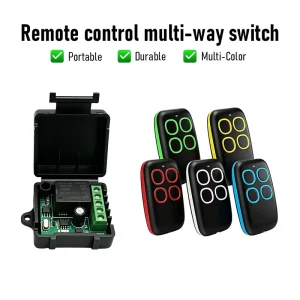 Mini RF433 Relay Switch Receiver Multi-Remote Compatible On/Off Control Module with Clear Protective Housing for Home Automation