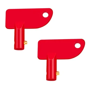 Mini Red ABS Plastic Battery Disconnect Isolator Power Cut off Switch Keys for Car Truck ATV RV Boat