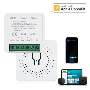 Mini Smart WiFi Switch Module 16A for HomeKit Breaker with Flip Design for Home & Hotel Use PC Material