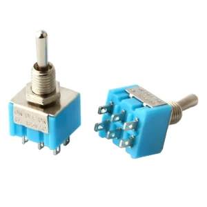 Mini Toggle Switch Brass Momentary Toggle Switches Waterproof 6A125V ON OFF ON 6pins 3 Position MTS 102 Switch Toggle