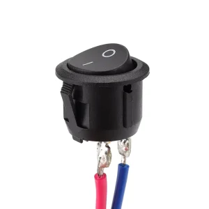 MiniRound Rocker Switch SPST with 2 Pins ON OFF Circle Toggle Switch for Automotive RV and Car