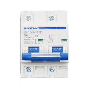 Miniature 80A 2P Circuit Breaker with Over Voltage Protection NC DC1000V 10ka Breaking Capacity Copper Material