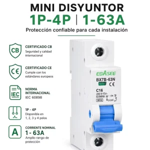 Miniature Circuit Breaker BCD Curve C 6000 Breaking Capacity 240/415V~