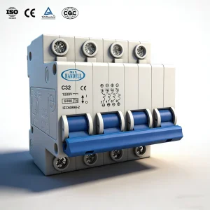 Miniature Circuit Breaker DC MCB 4P 32A 1000V PA66 Material 6kA Breaking Capacity IP20 Protection CE Certified