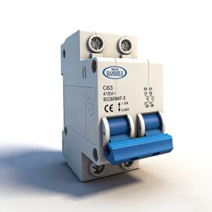 Miniature Circuit Breaker DC MCB Short Overload Protector PA66 35mm DIN Rail Installation 2P 32A 6kA Breaking Capacity IP20 500V