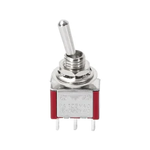 Miniature Toggle Switch 3Pin Red SPDT ON-ON 6A 125VAC/3A 250VAC Solder Terminal