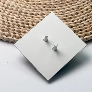 Minimalist Modern Stainless Steel Wall Switch Panel for Home & Hotel 2 Gang 2 Way Toggle Switch UK Standard 10A 250V