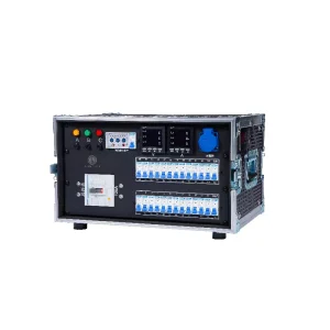 Mobile Stage Power Distro Case 125A 3-Phase Industrial Power Distribution Box With Digital Display and Independent Output Breakers