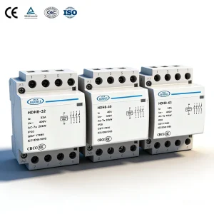 Modular AC Contactor 32A 63A 3 Phase Din Rail Mount Magnetic Contactor for House Use