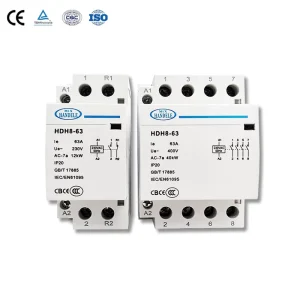 Modular Automatic AC Contactor 500V Rated 1 Phase Din Rail Mount HDH8 63 220/240V Control 50/60Hz 63A
