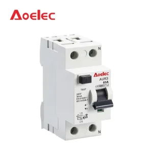 Modular Earth Leakage Circuit Breaker RCCB 10kA 30mA 2P 63A Auto reclose Din Rail Mounting Fire Resistant PA66 Cover