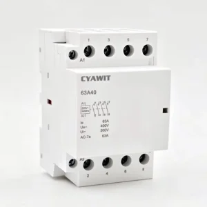 Modular Household AC Contactor 63A 3 Phase 50/60Hz Din Rail Mounting 4P 2NO/2NC 220V