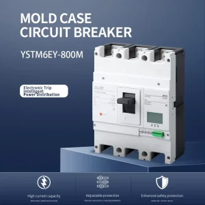 Molded Case Circuit Breaker MCCB 3P 250-800A 50kA AC400V LCD Electronic Industrial Breaker YSTM6EY-800M