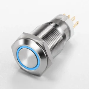 Momentary Latching Push Button Switch 16mm 5A IP65 Stainless Steel for Machine Start Stop Use