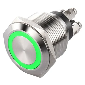Momentary Push Button Switch 22mm 5A IP65 Stainless Steel for Machine Start Stop Control Use