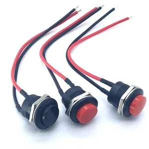 Momentary Push Button Wired Switch 16mm 6A/125VAC 3A/250VAC Round Switches 2-Pin Switch R13-507 Electric Buttons