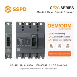 Moulded Case Circuit Breaker CEZC100F 4P 440VAC 24V 220V 380V MCCB SSPD