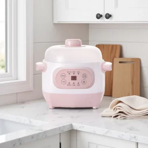 Multi Function 1L Electric Stew Pot Automatic Ceramic Inner Pot Double Boiler Baby Food Maker 24H Timer Electric Stew Pot