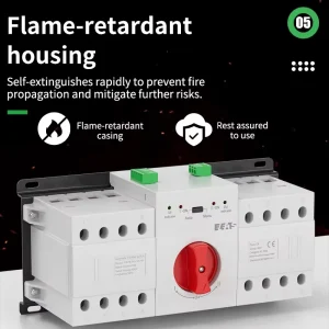 Multi Function Three Phase 4 Pole 5kA Breaking Capacity Dual Power Automatic Transfer Switch