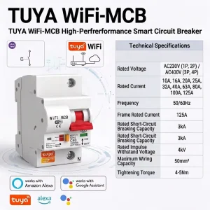 Multi Functional Circuit Breaker MCB 1P Miniature Circuit Breaker Device APP Control China Manufacturer MCB Circuit Breaker