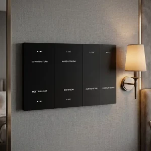 Multi Gang Touch Panel Retro Push Button LED Backlight Low Voltage Wall Light Switch for Hotel Guest Room RCU