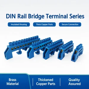 Multi-Pole DIN Rail Wiring Terminal Block for Distribution Boxes and Electrical Panels