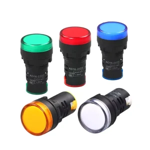 Multi-Voltage LED Indicator Light 22mm Waterproof Pilot Lamp for Equipment AD16 Series