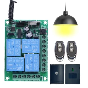 Multi-function 4-channel Wireless Controller 10A Relay DC12V433mhz Learning RF Remote Control Switch Set