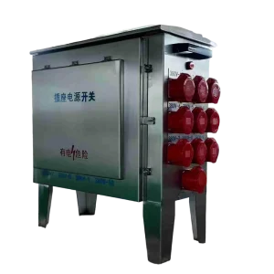 Multifunctional Outdoor Socket Box IP54 Rating 10 Sockets Multi Factor Lock Sturdy Spacious Steel Cabinet for Power Distribution