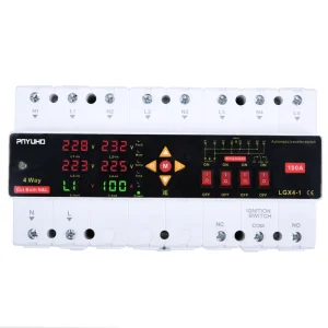 N L Double break ATS Adjustable 100A 4 way 3 way 2 pole Automatic Transfer Switch with Current Limiter Pressed Down
