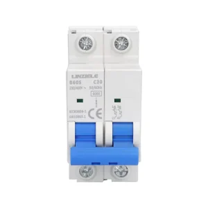 NCB-60 2P AC MCB C Type 400V~ 50/60Hz Mini Circuit Breaker 6A-63A PA66 Material CE Certified 6kA Breaking Capacity Rail