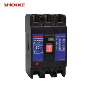 NF50 CS 3P 50A Automatic Moulded Case Circuit Breaker 5kA Breaking Capacity 380/440V Thermal-Magnetic Trip Unit Copper Plastic