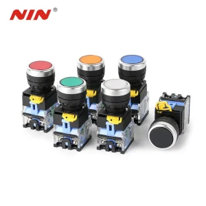 NIN 22mm Custom Self Resetting Toggle Switch Green Momentary Push Button 1NO 1NC 2.5A IP65 Waterproof Plastic Zinc Alloy XB2