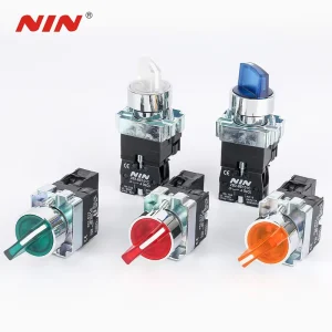 NIN 22mm Self Resetting Electronic Toggle Switch Green Momentary Push Button 1NO 1NC 10A IP65 380V Zinc Alloy Flame Retardant
