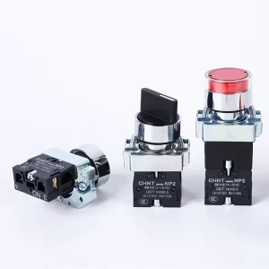 NP2 Metal Mushroom Push Button Switch Circular Selector Switch Short Handle for Machine