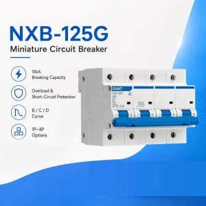 NXB 125G B Curve 63A 80A 100A AC Circuit Breaker with Overload Protection for Lighting Circuits
