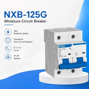 NXB 125G C Type 2P 63A 80A 100A 125A Mini Circuit Breaker with Short Circuit Protection for Control Cabinets
